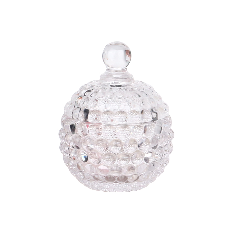 Wholesale Round Shape 4oz 8oz Clear Glass Candle Jar Crystal With Lid For Candle Making