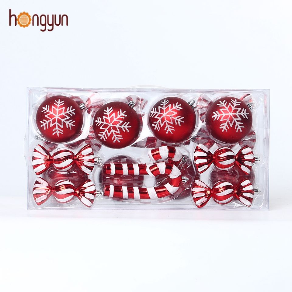 Christmas Tree Ornaments 8-14CM Plastic Christmas Ball Set