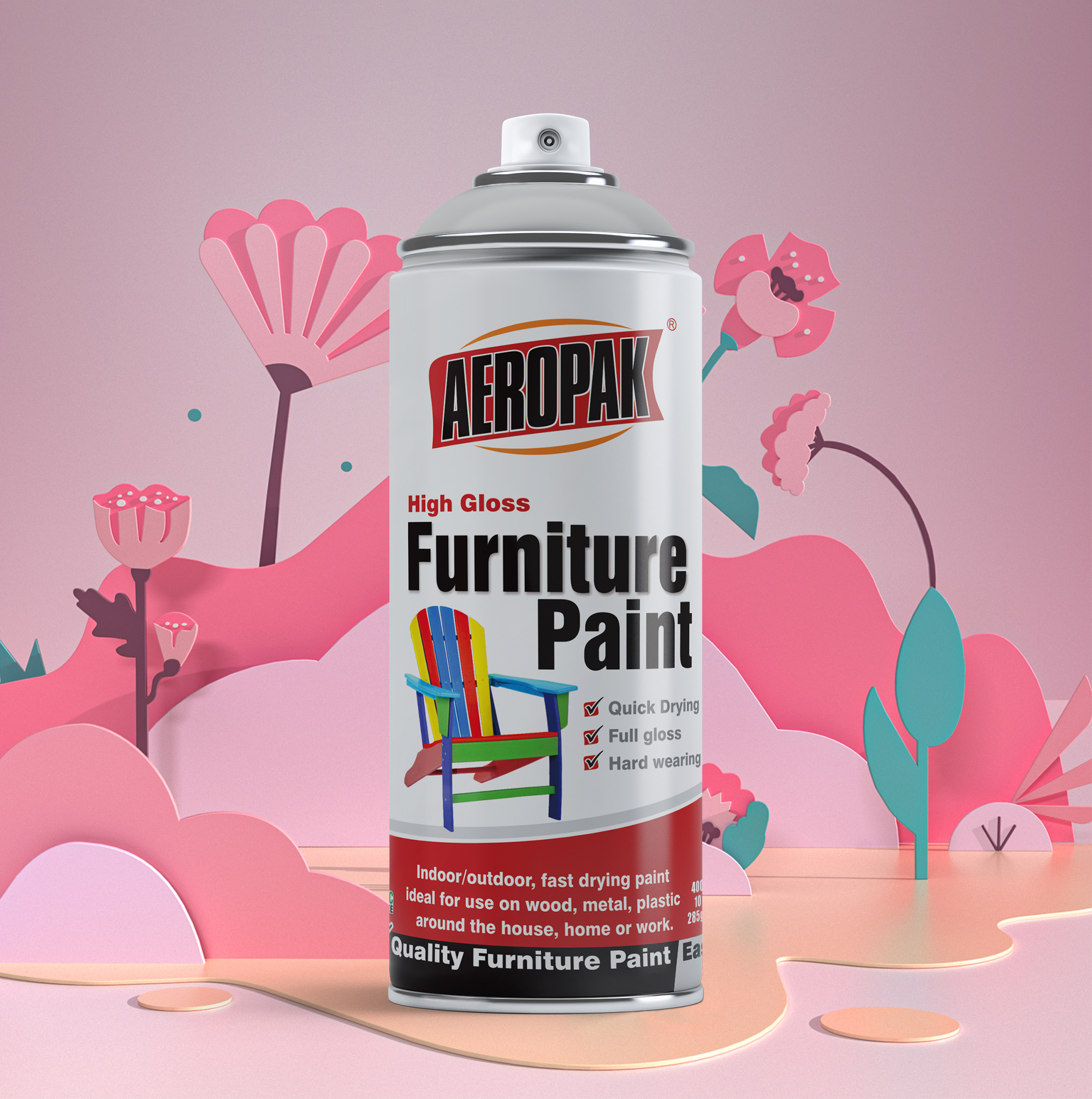 Aeropak 400ml Aerosol Furniture Spray Paint for Wood Furniture