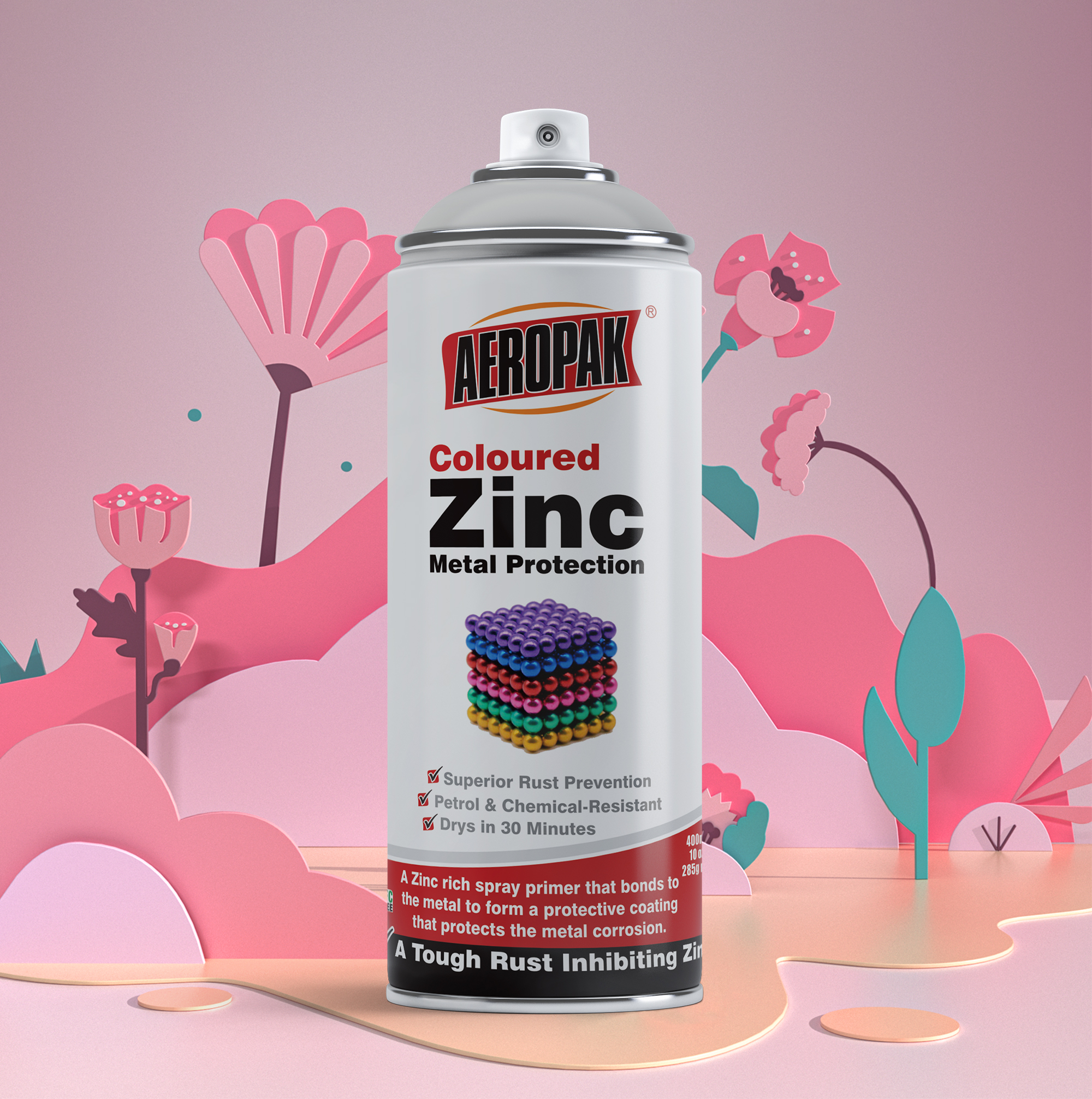 Aeropak 400ml Aerosol Coloured Zinc Spray
