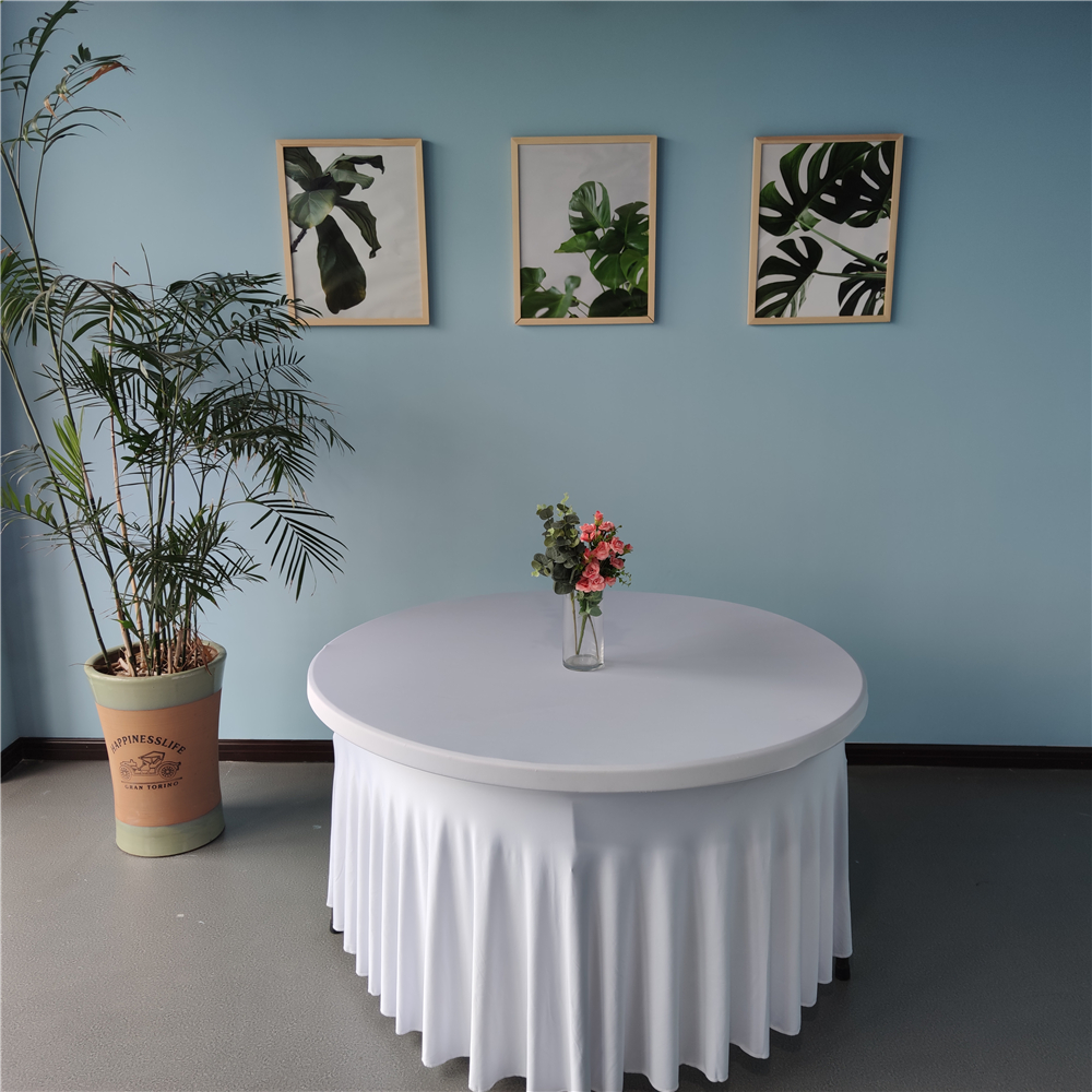 Round spandex table skirt