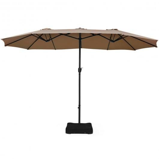 Patio Double Sided Umbrella with Crank and Base