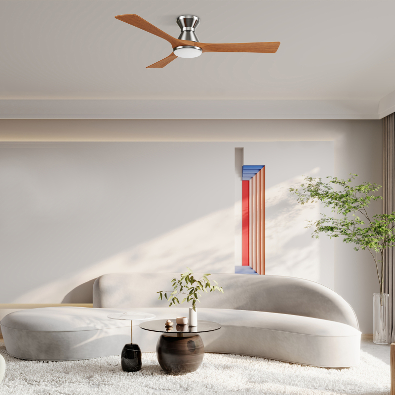 52 Inch Flush Mount Smart Ceiling Fan With Remote