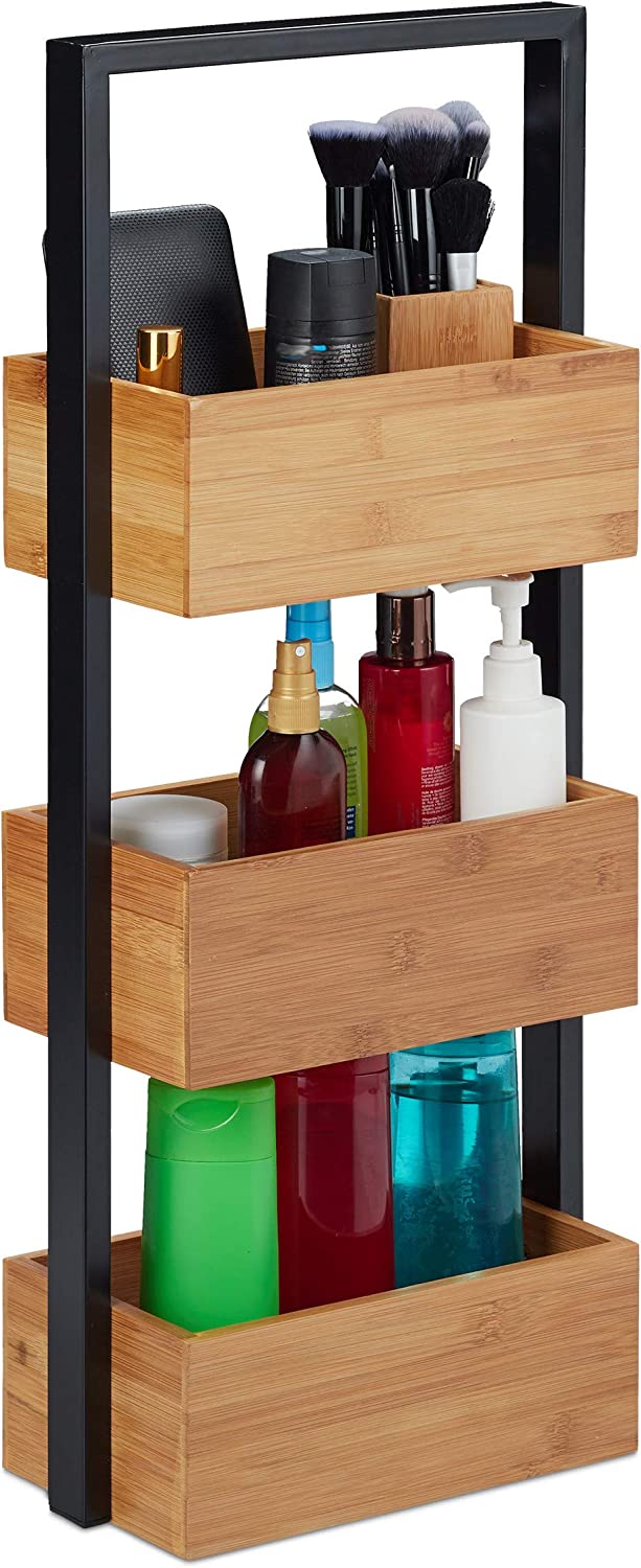 Bamboo Metal Storage Box Rack