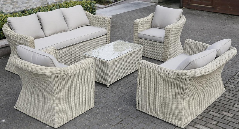Alum rattan sofa set