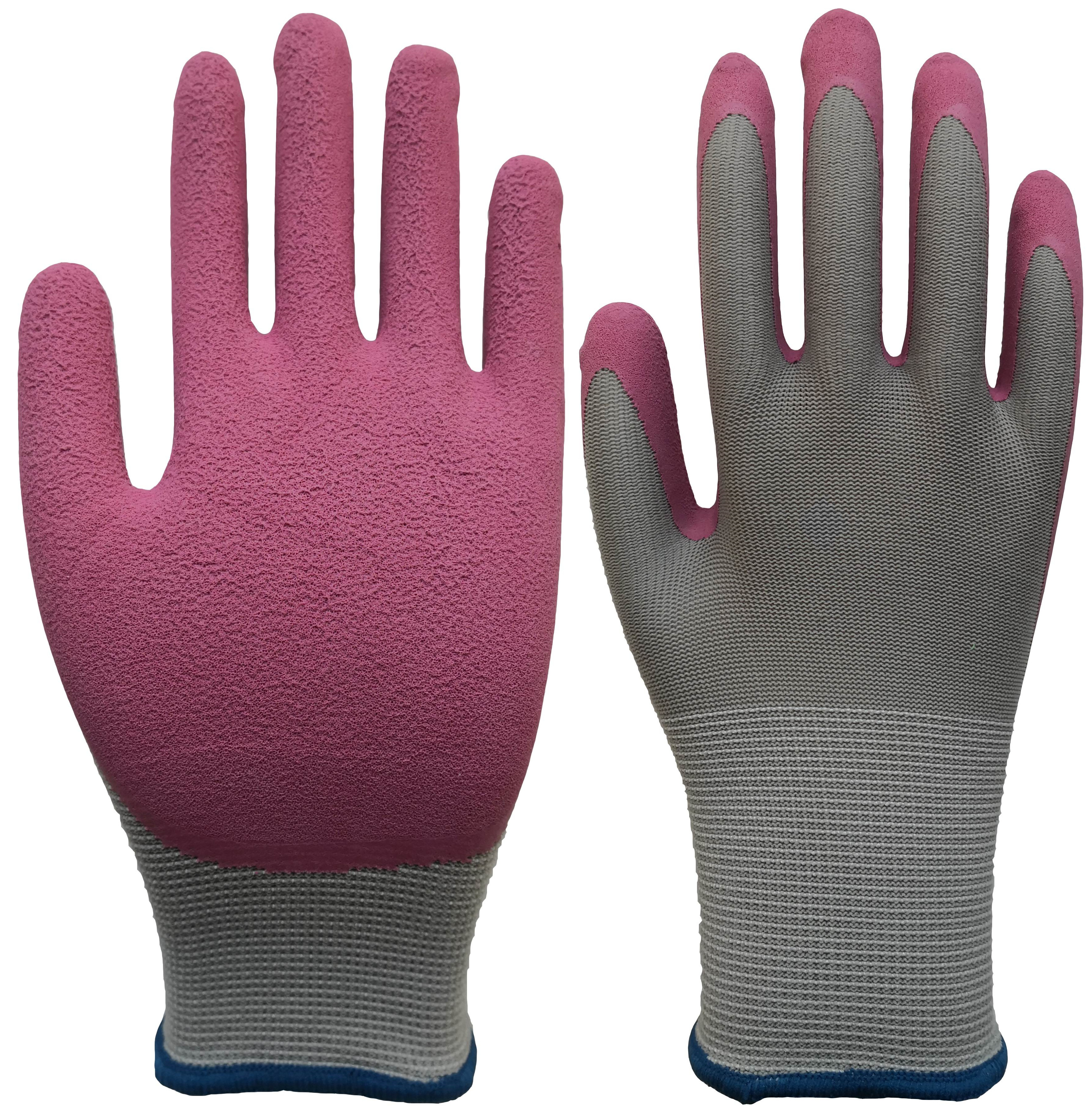 Bamboo Gardening gloves,foam latex palm coated glove with color printing liner, softer feeling