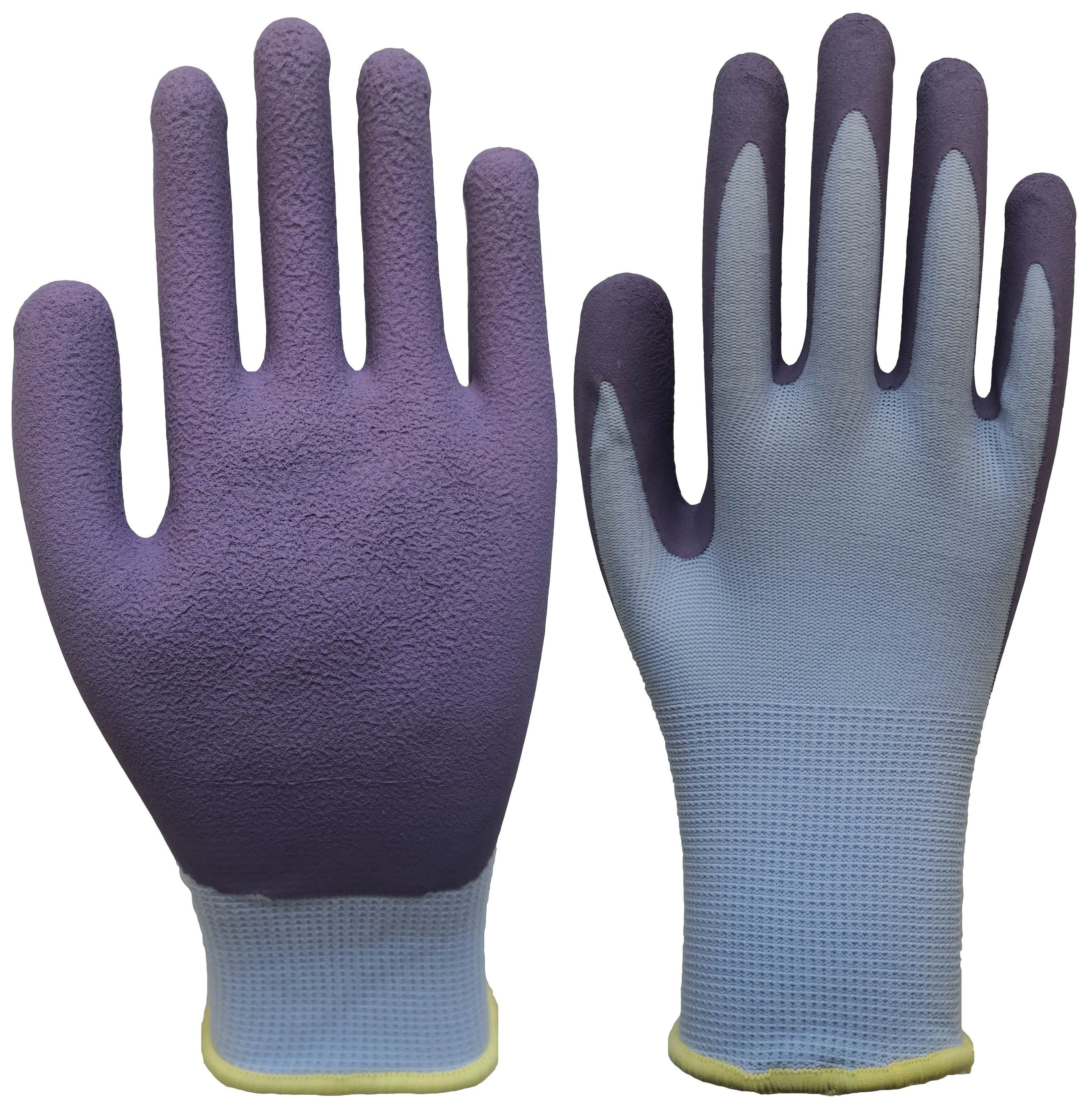 Bamboo Gardening gloves,foam latex palm coated glove with color printing liner, softer feeling