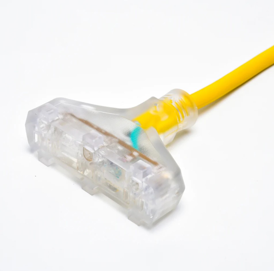 12/3 AWG 15AMPS Outdoor Extension Cords-Multi-tap T Shape