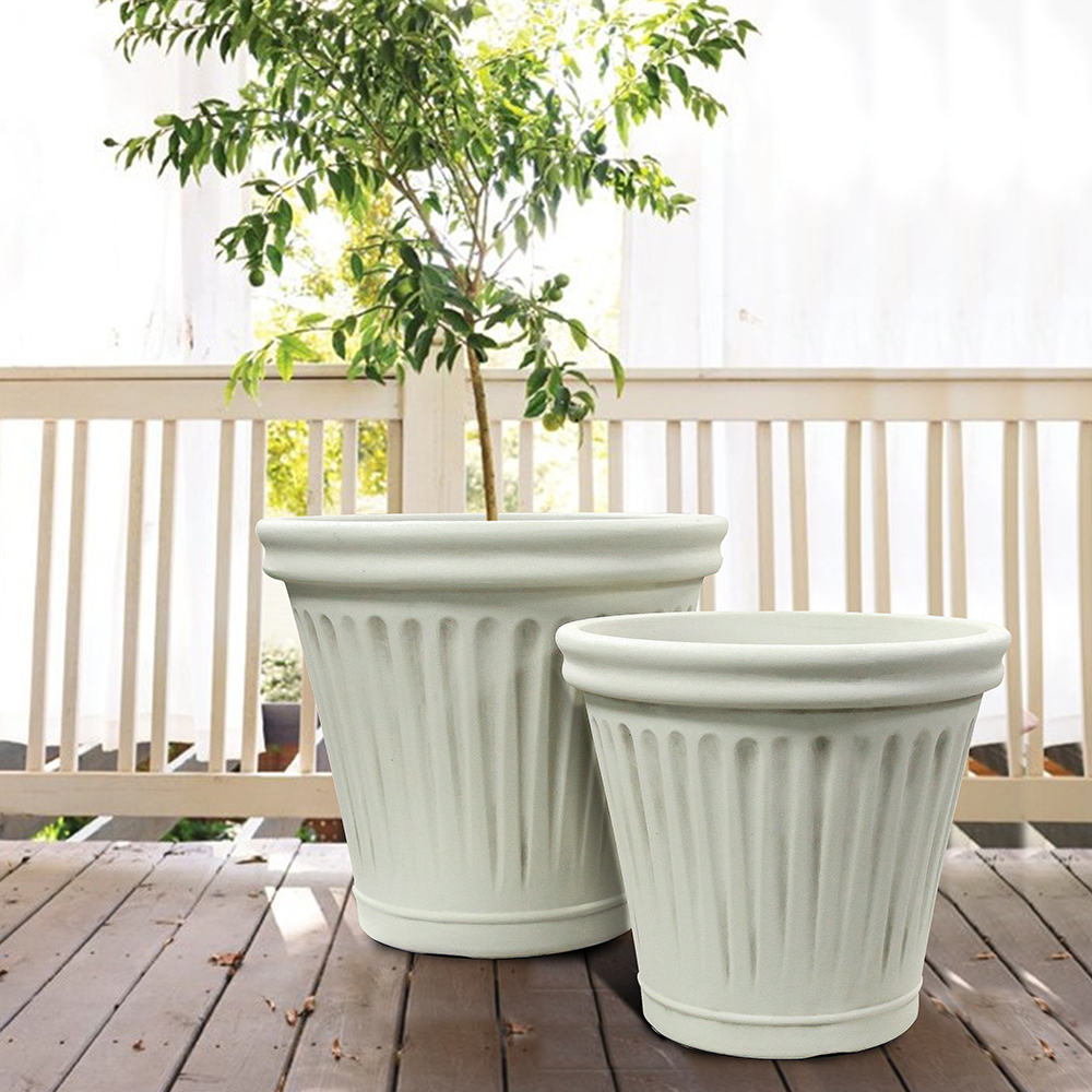 Garden Flower Planter Aged Lite Smooth , Pottery Outdoor Planter