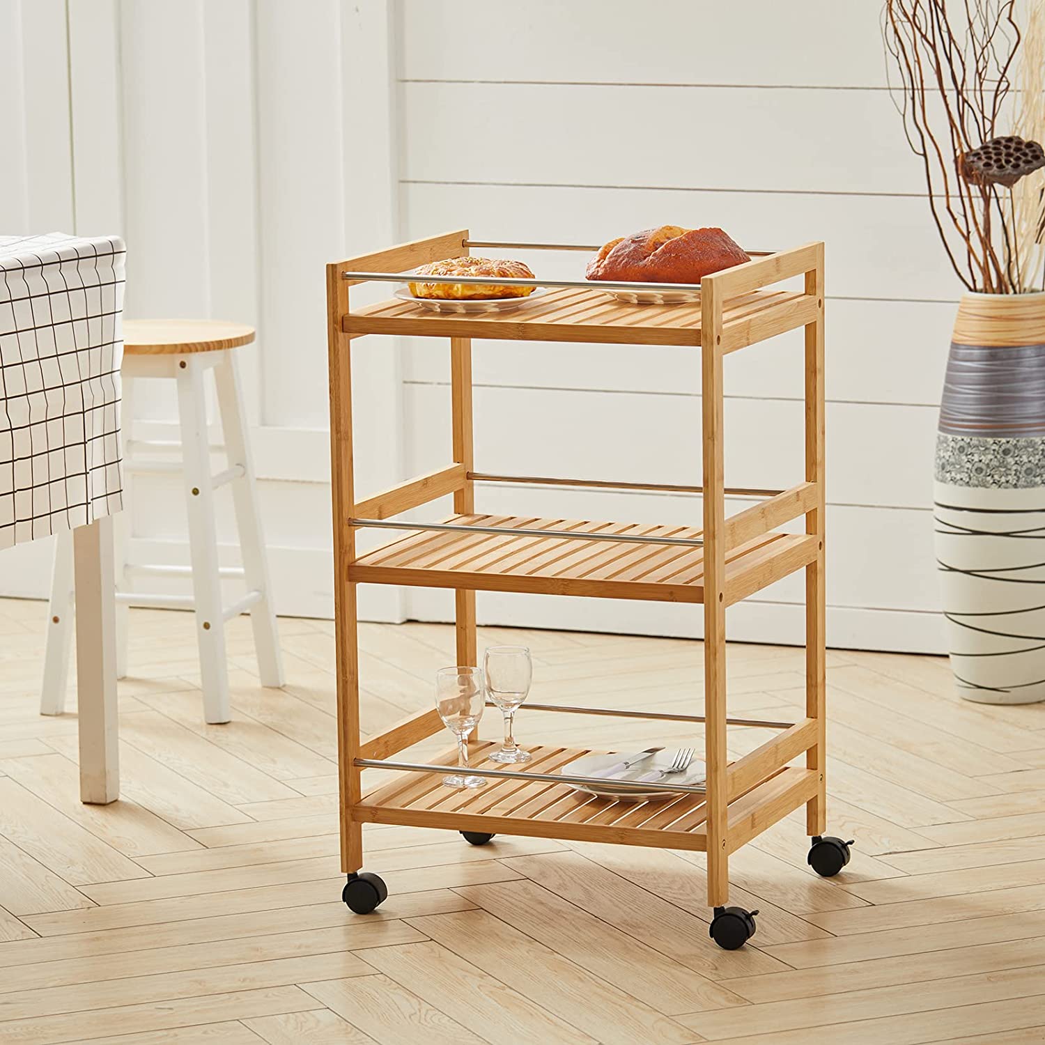 bamboo trolley cart