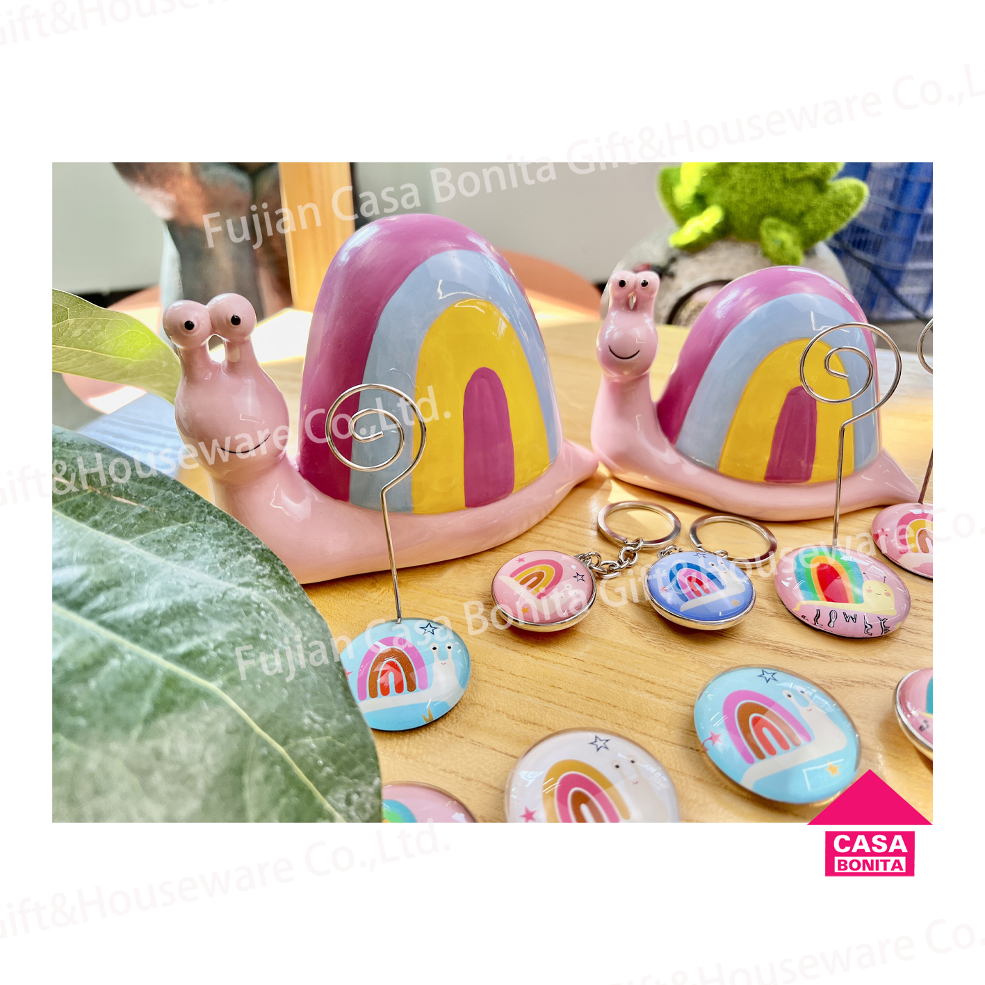 Rainbow snail decoration card holder, key chain, refrigerator magnets