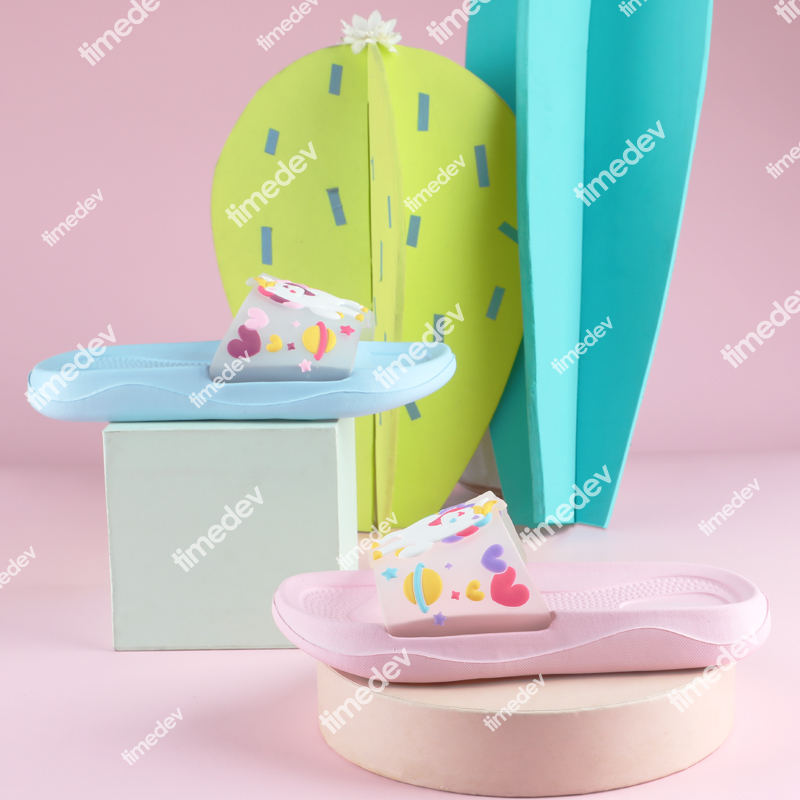 000-Timedev Kids Girls Unicorn PVC Upper EVA Injection Slipper Slide