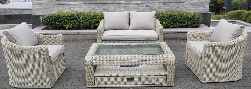 Alum rattan sofa set