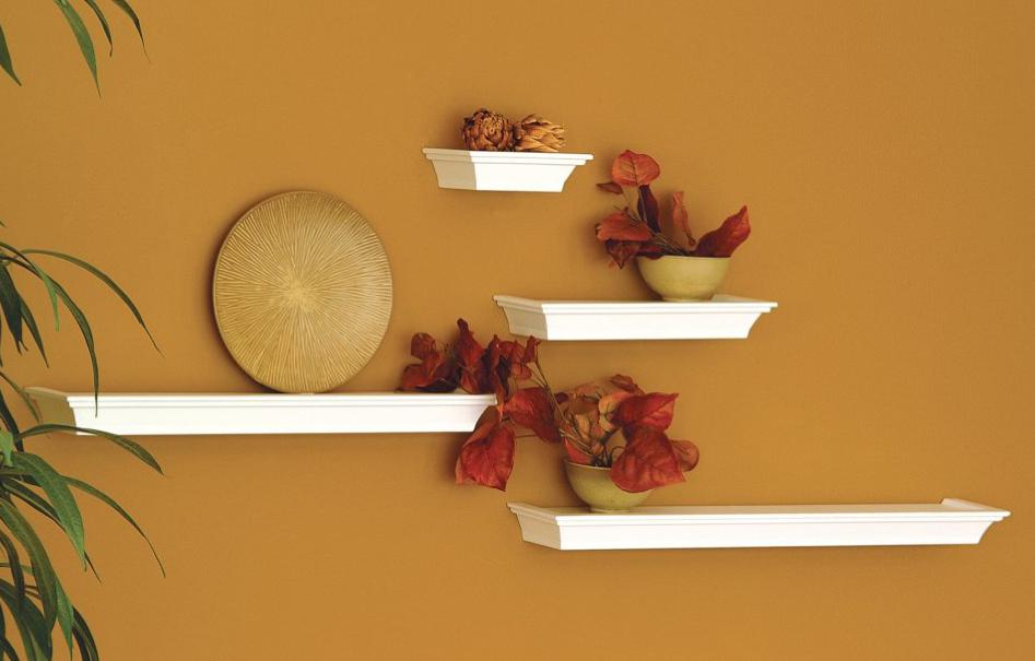 Straight diaphragm / Display Storage Wall Mounted Bookshelf Wooden Shelf