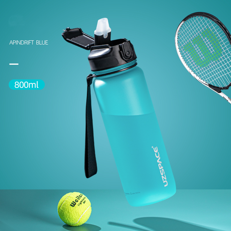UZSPACE new design leakproof tritan bpa free plastic water bottles with wide mouth for sports