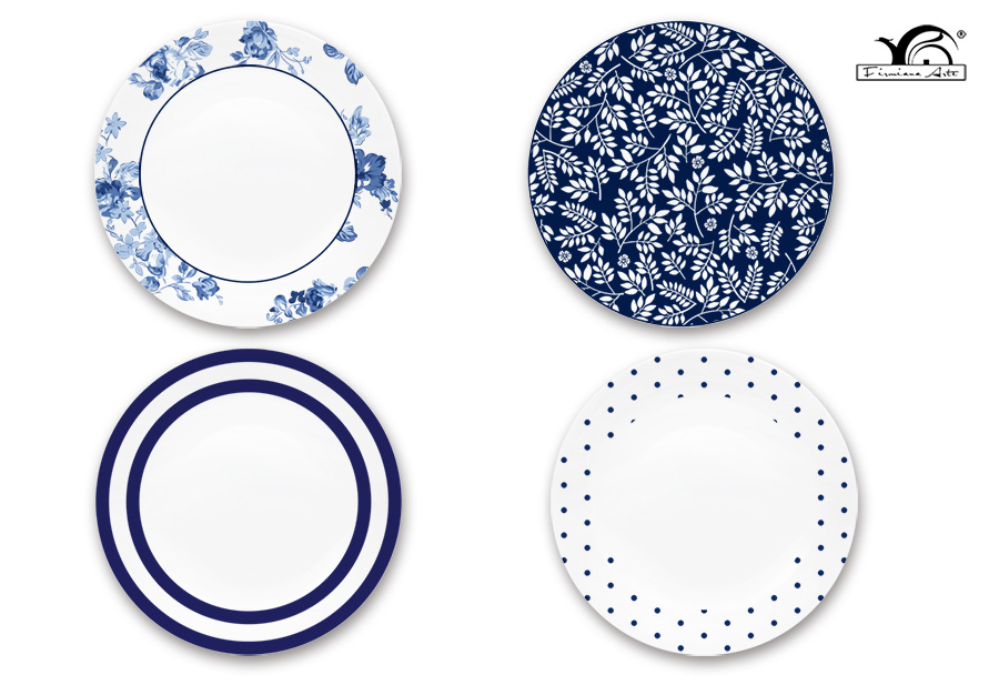 In-glazed decal 8" new bone china salad plate