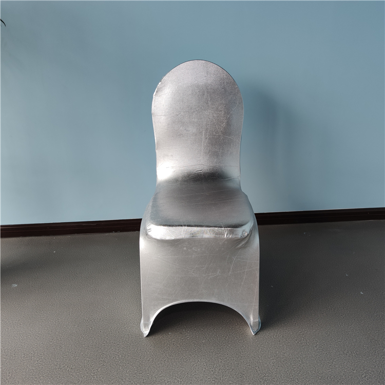 Silver metallic spandex chair covers