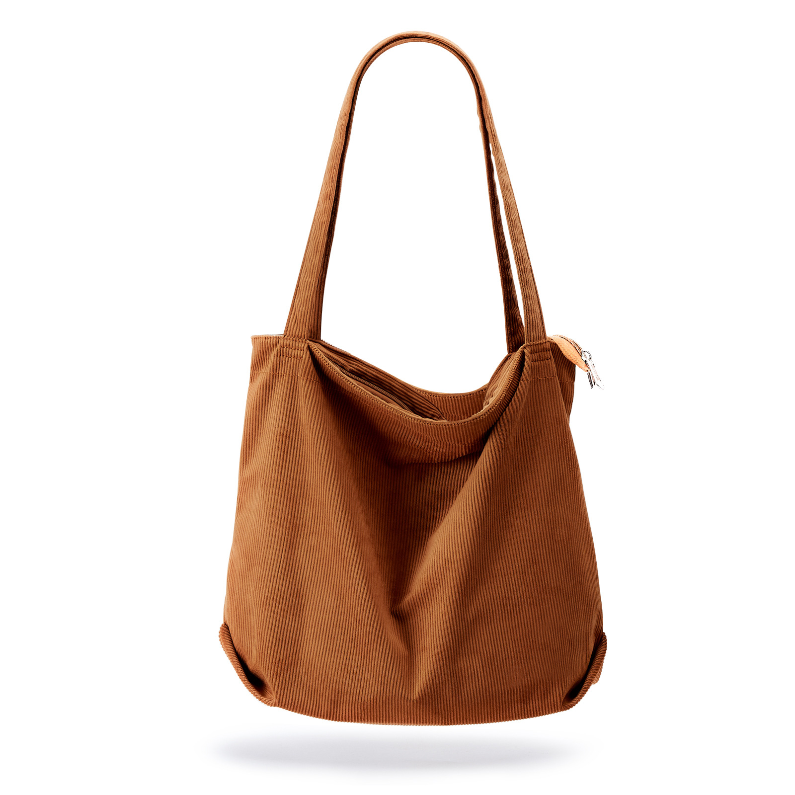 Canvas Shoulder Corduroy Tote Bag With Inner Pocket For Work Beach Lunch Travel Shopping Grocery