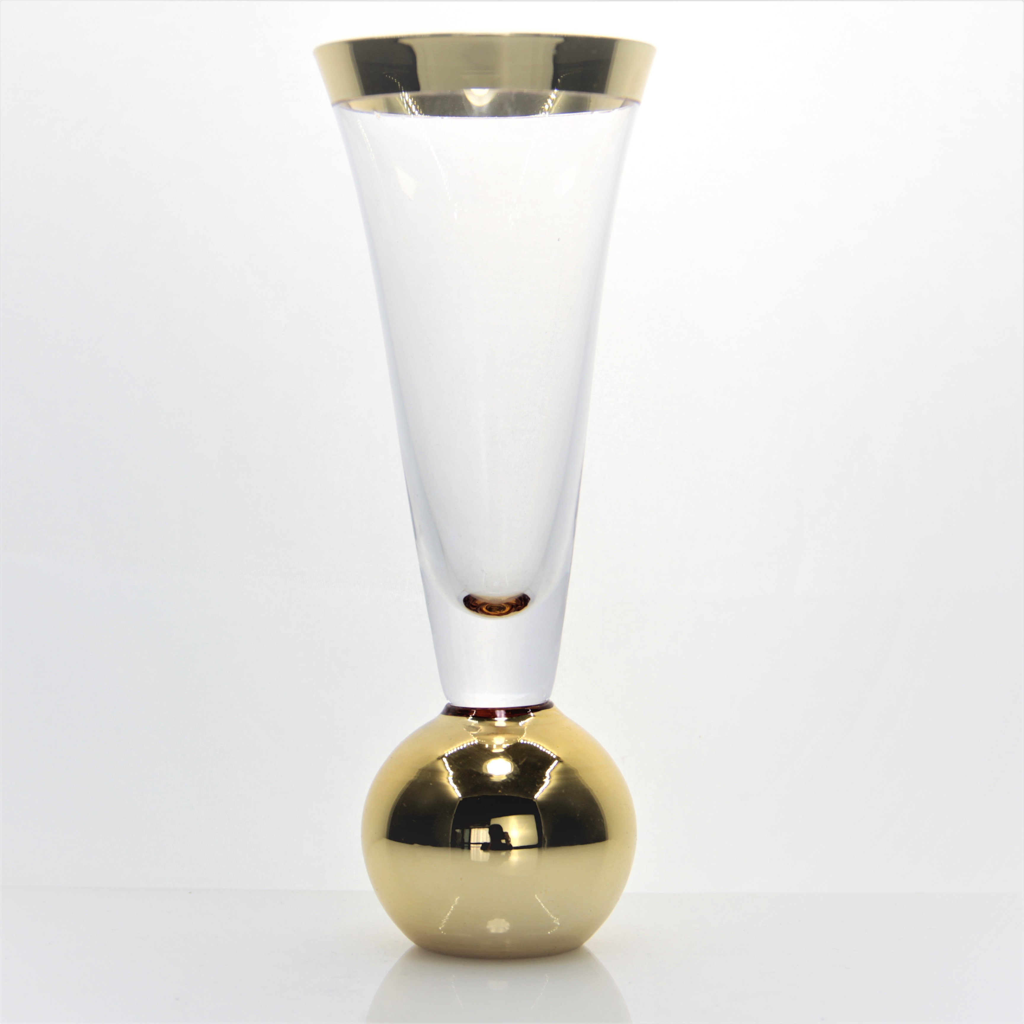 rose gold wedding ball stem base wedding crystal champagne coupe glasses