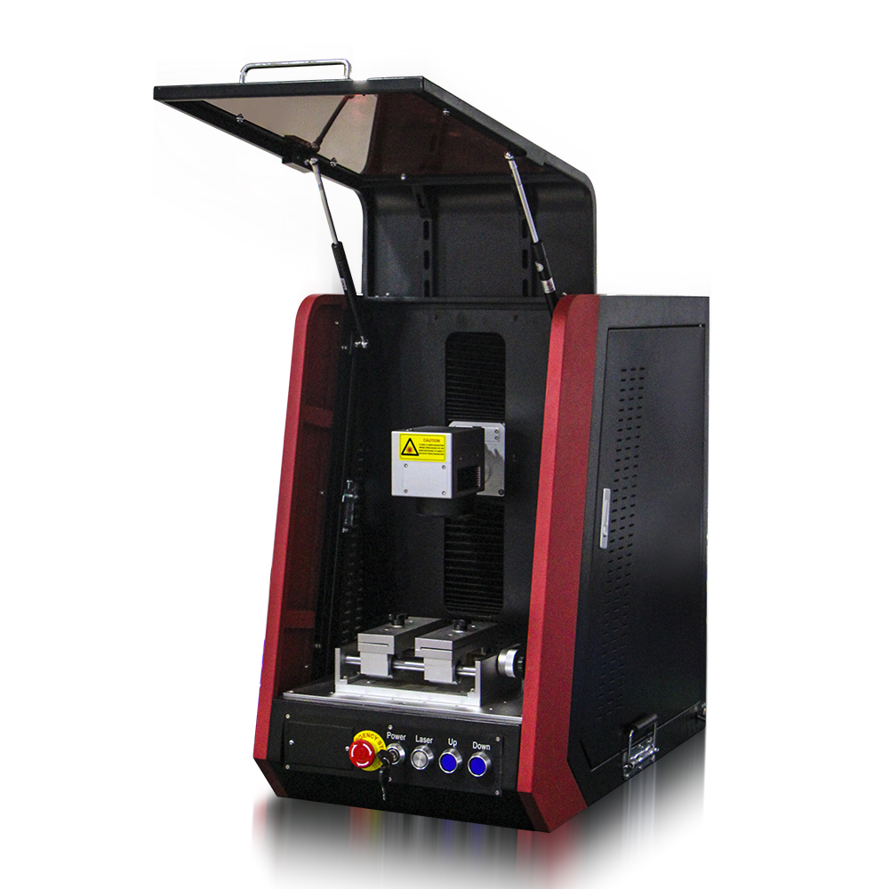 Enclosed 50w 60w 80w 100w fiber laser marking machine jewelry coating cup metal engraving machine