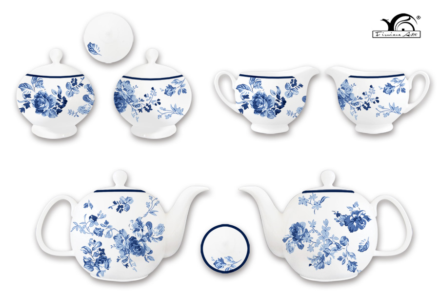 New bone china tea set -- In-glazed decal