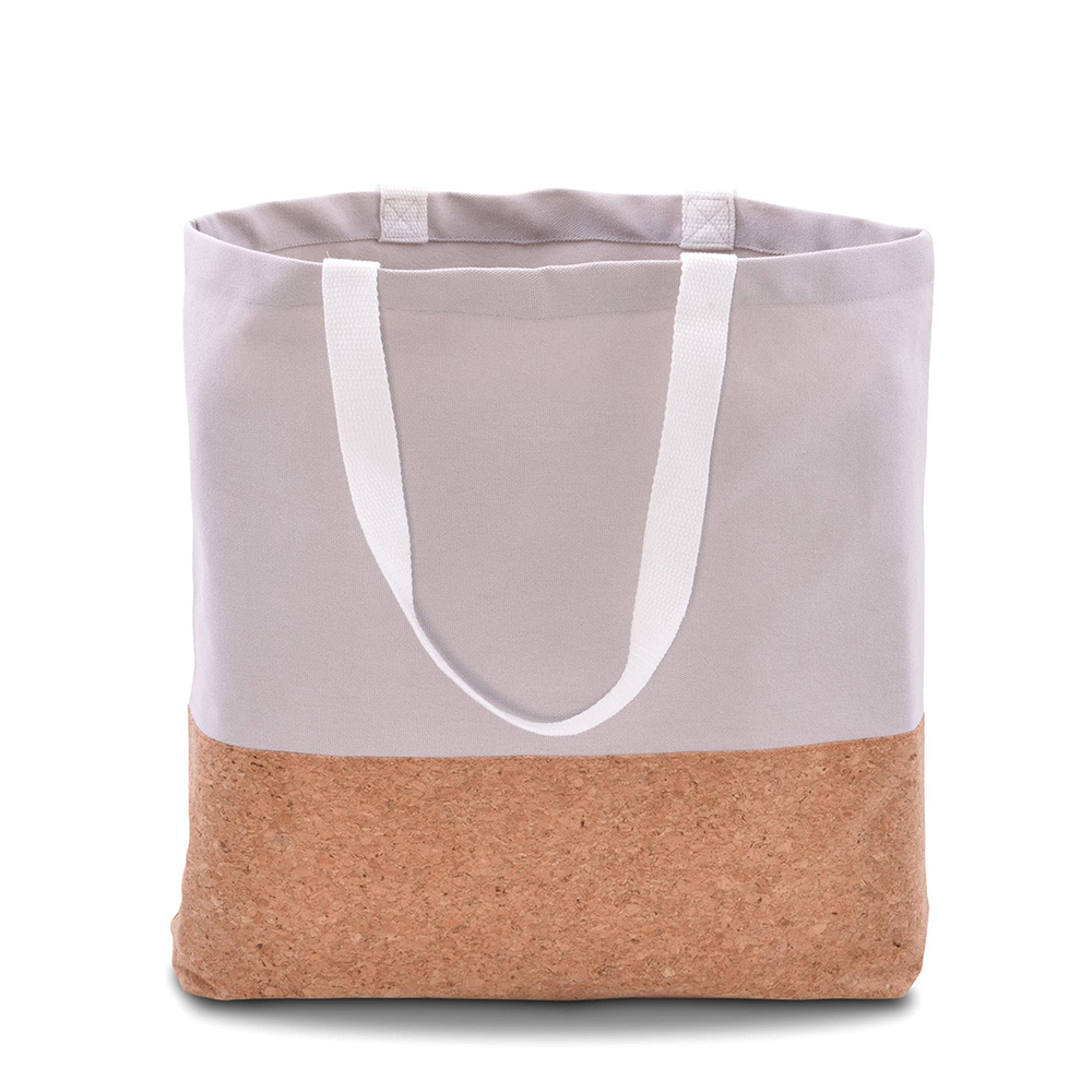 Promotional Cork Tote Bag Gift Unisex Eco Friendly Cotton Canvas Wood Grain Cork Shopping Bag