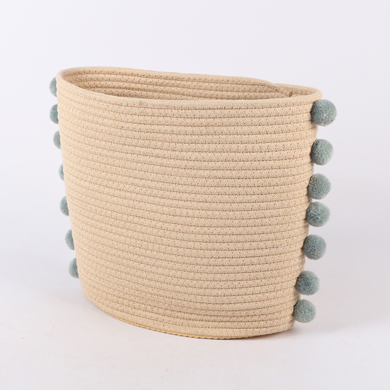 Oval cotton rope basket