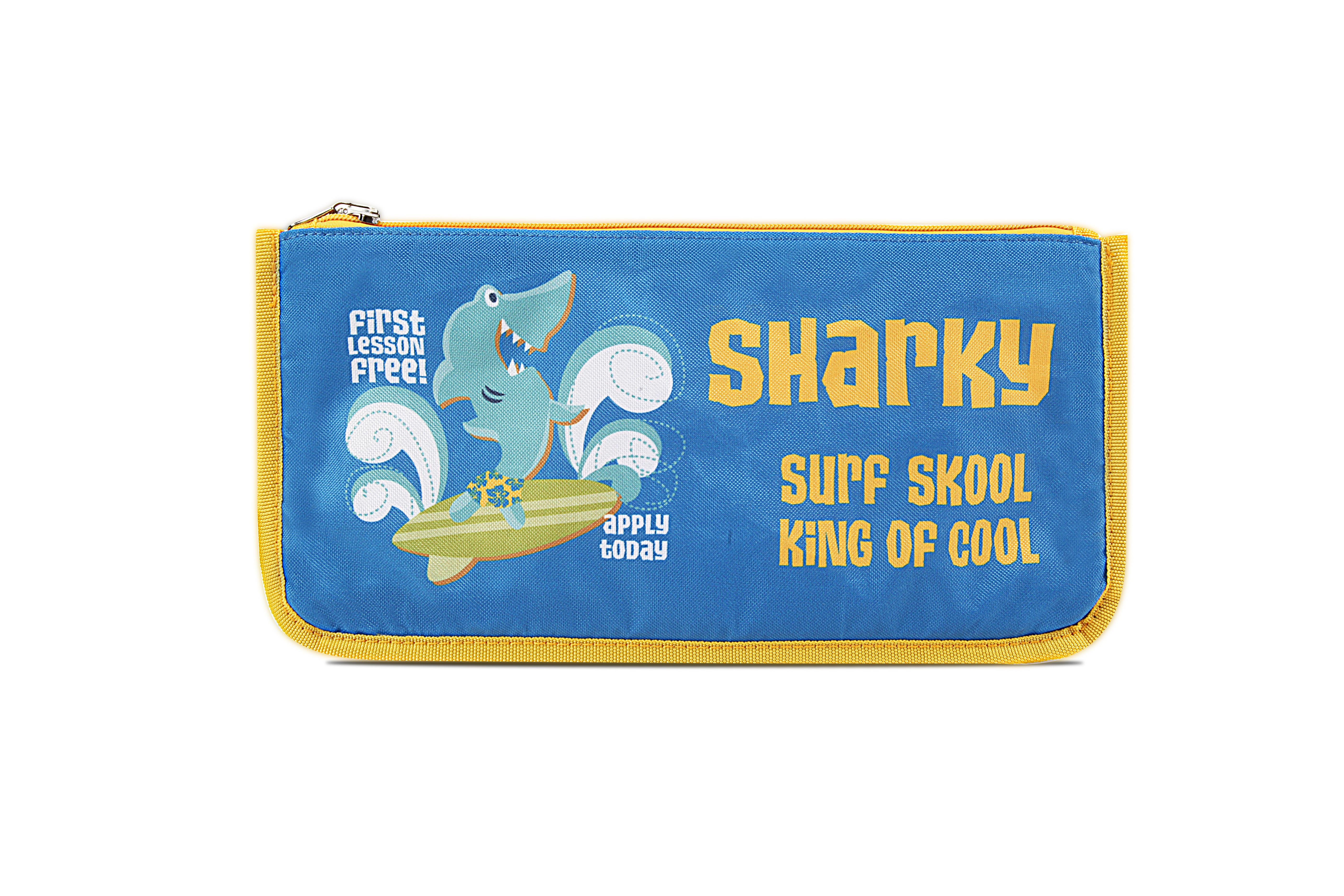 Kids Single Compartment Reversable Two Side Use Flat Shape Pencil Case With Prints
