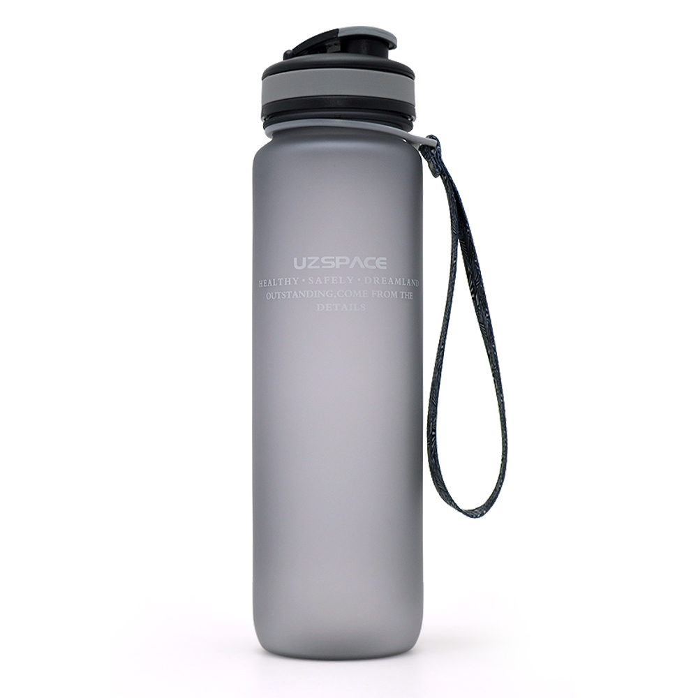 UZSPACE 1L unique reusable Tritan bpa free clear plastic sports hot water bottle with custom logo