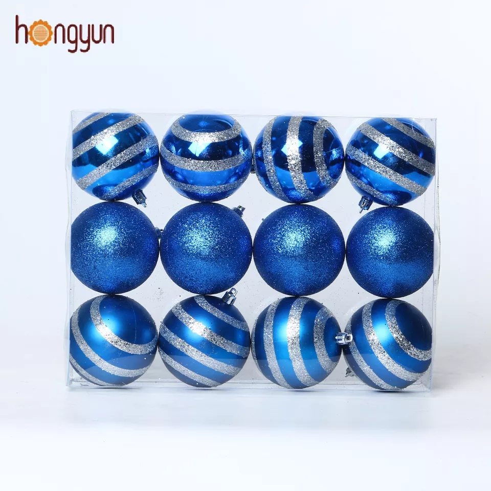 12PCS Christmas Tree Ornaments 8CM Plastic Christmas Ball