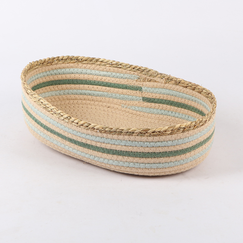 Oval cotton rope basket