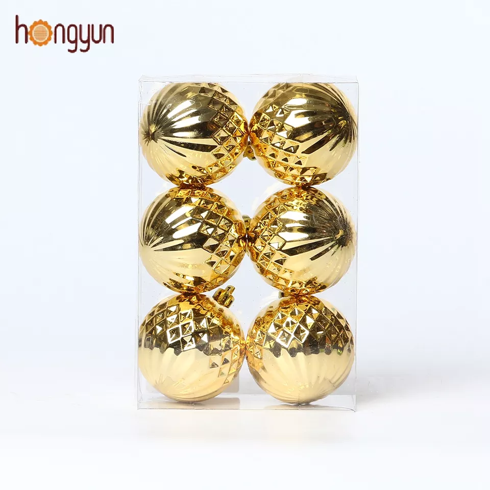 6PCS Christmas Tree Ornaments 6CM Plastic Christmas Ball
