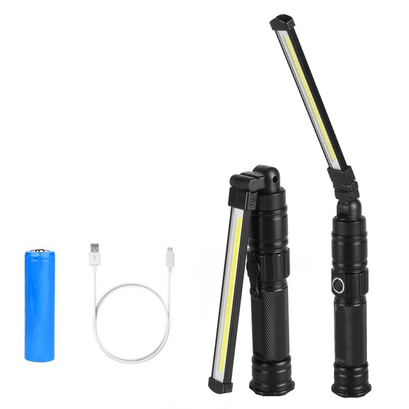USB Rechargeable Work Light Ultra Bright LED Flashlight With Magnetic Base