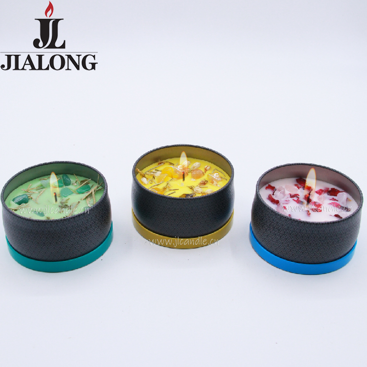 Crystal Dried Herbs Soy Wax Scented Tin Candles
