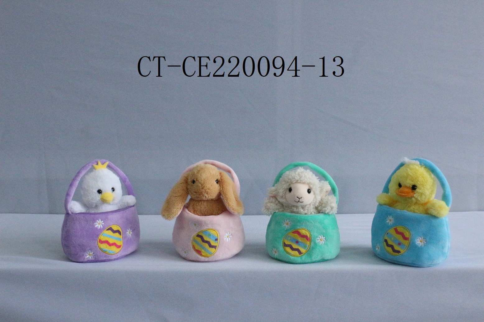 Plush easter animals with a carrier