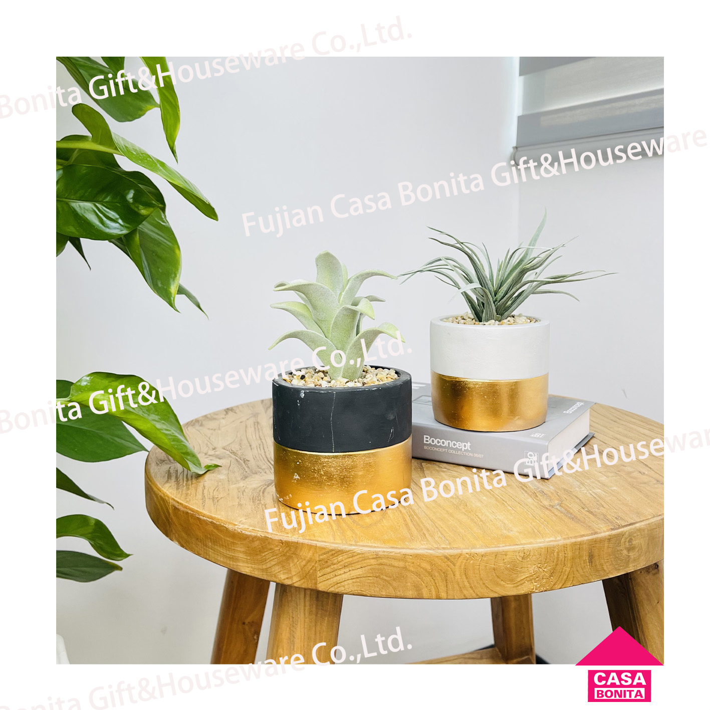 Cement simple color flower pot