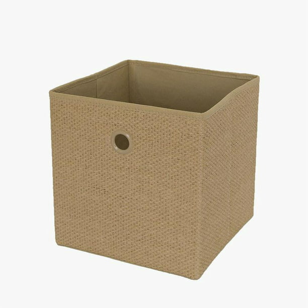 Collapsible Weave Paper Texture Fabric Cube Storage Bin