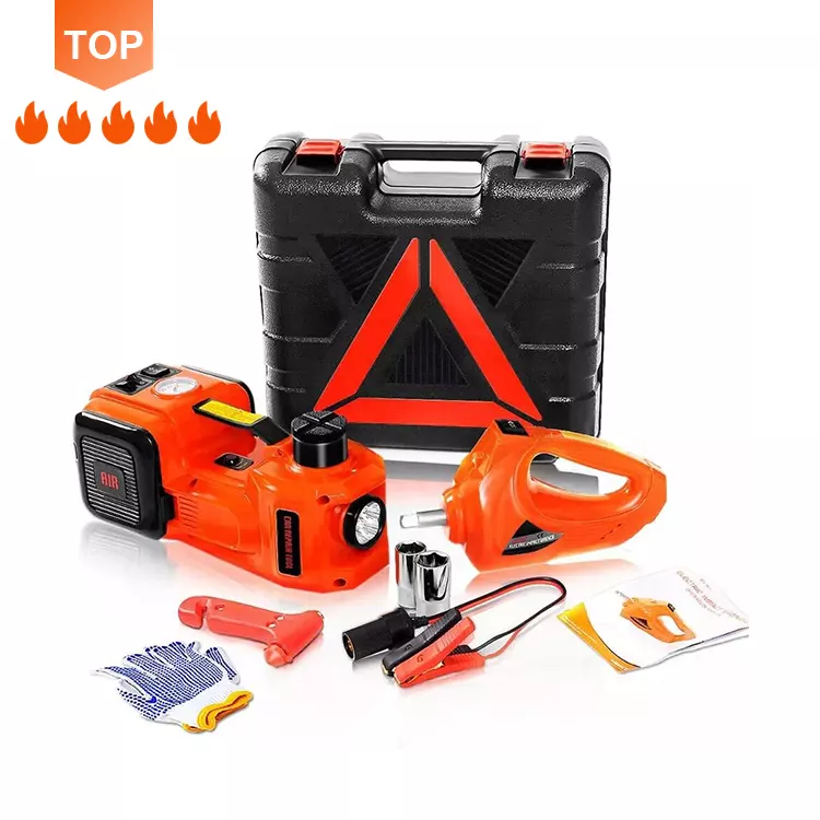 Hot selling 3 in 1 electric car hydraulic 12v electric jack 3ton with air pump and wrench car jack