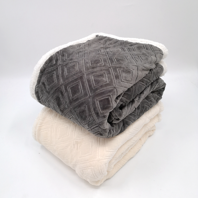 Geo Embossed Sherpa Throw
