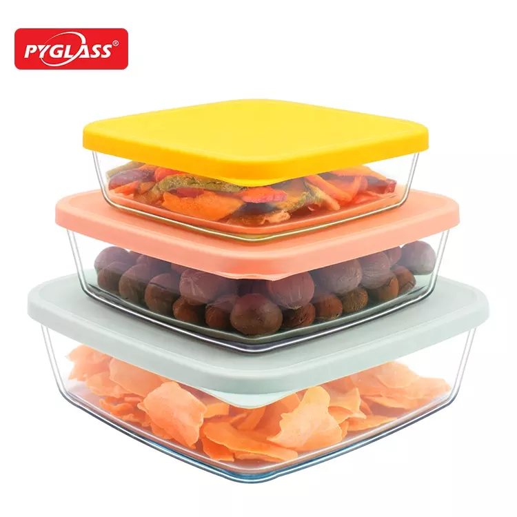 High borosilicate Rect.glass baking dish with bamboo lid,ecofriendly