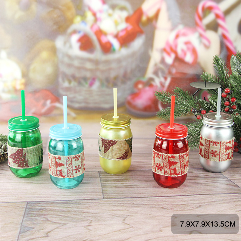 Sprayed glass juice jar