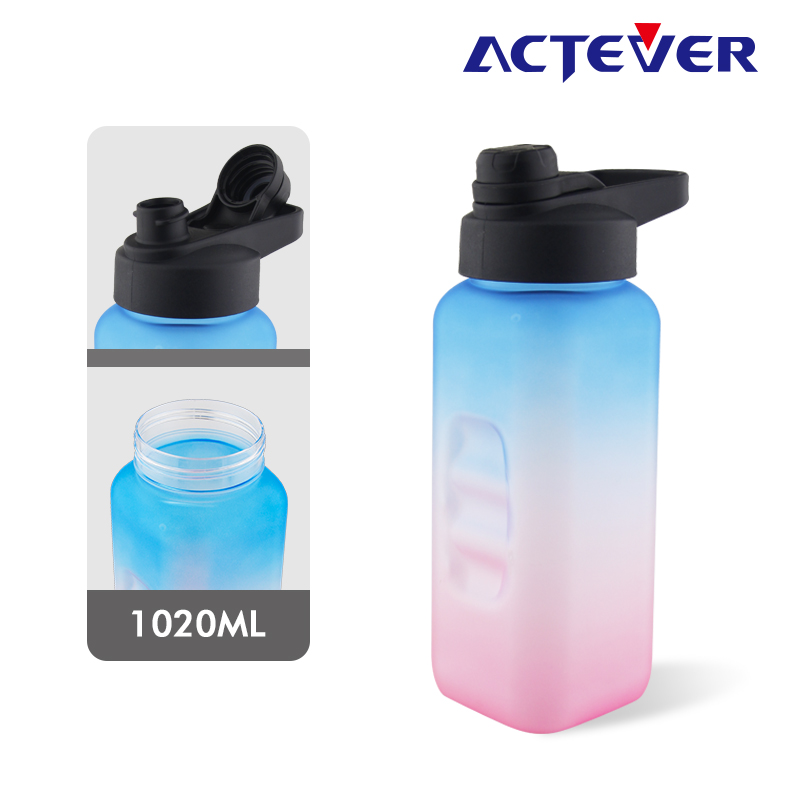 C22012 1120ml screw top plastic sports water bottle with handle lid
