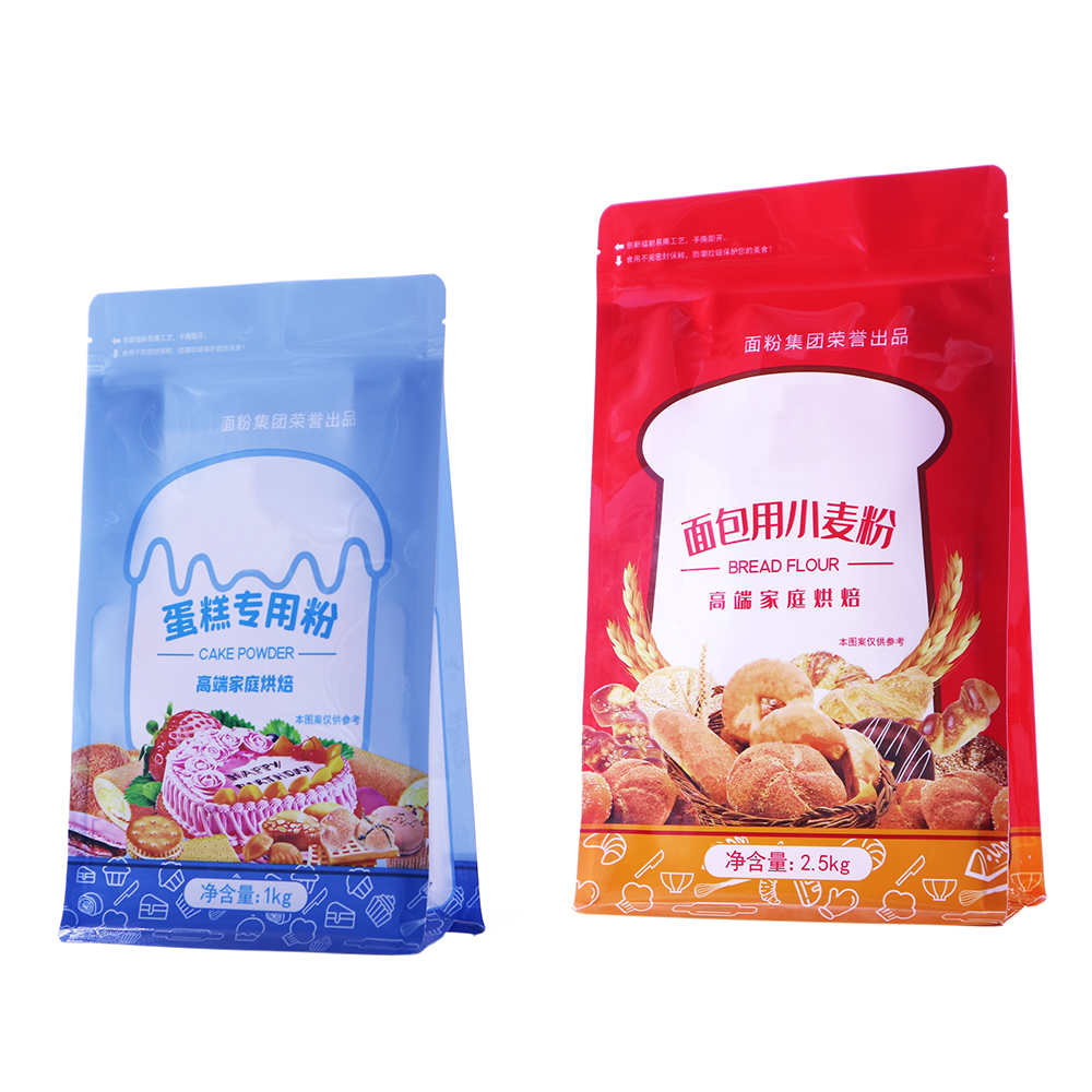 Customerized size and design Quad bottom pet food bag aluminum foil bag with pocket zipper
