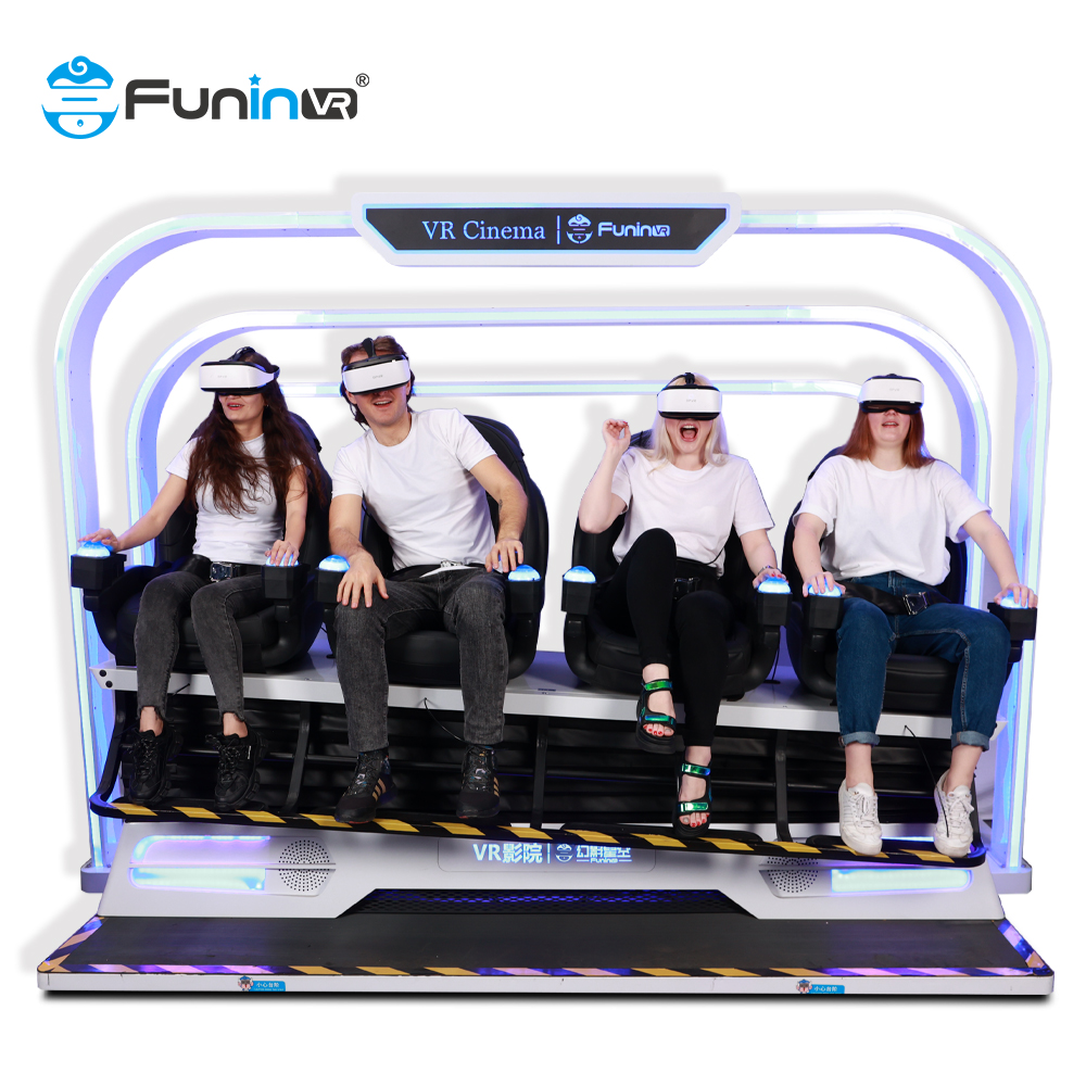 FuninVR NEW 4 seat VR cinema and 9d Virtual Reality machine roller coaster vr simulator 9d cinema