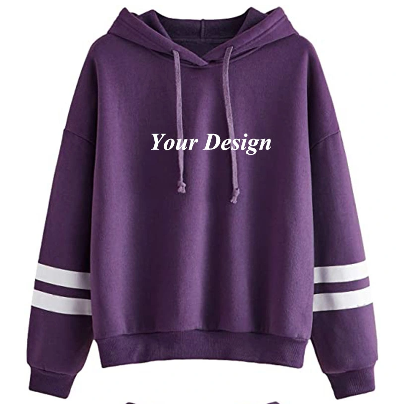 Blank Hoodies Women Custom Drop Shoulder Oversized Striped Hoodies