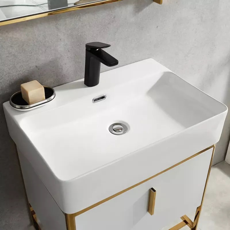 Modern european wash basin bathroom ceramic vanity new model rectangle shape hand wash basin