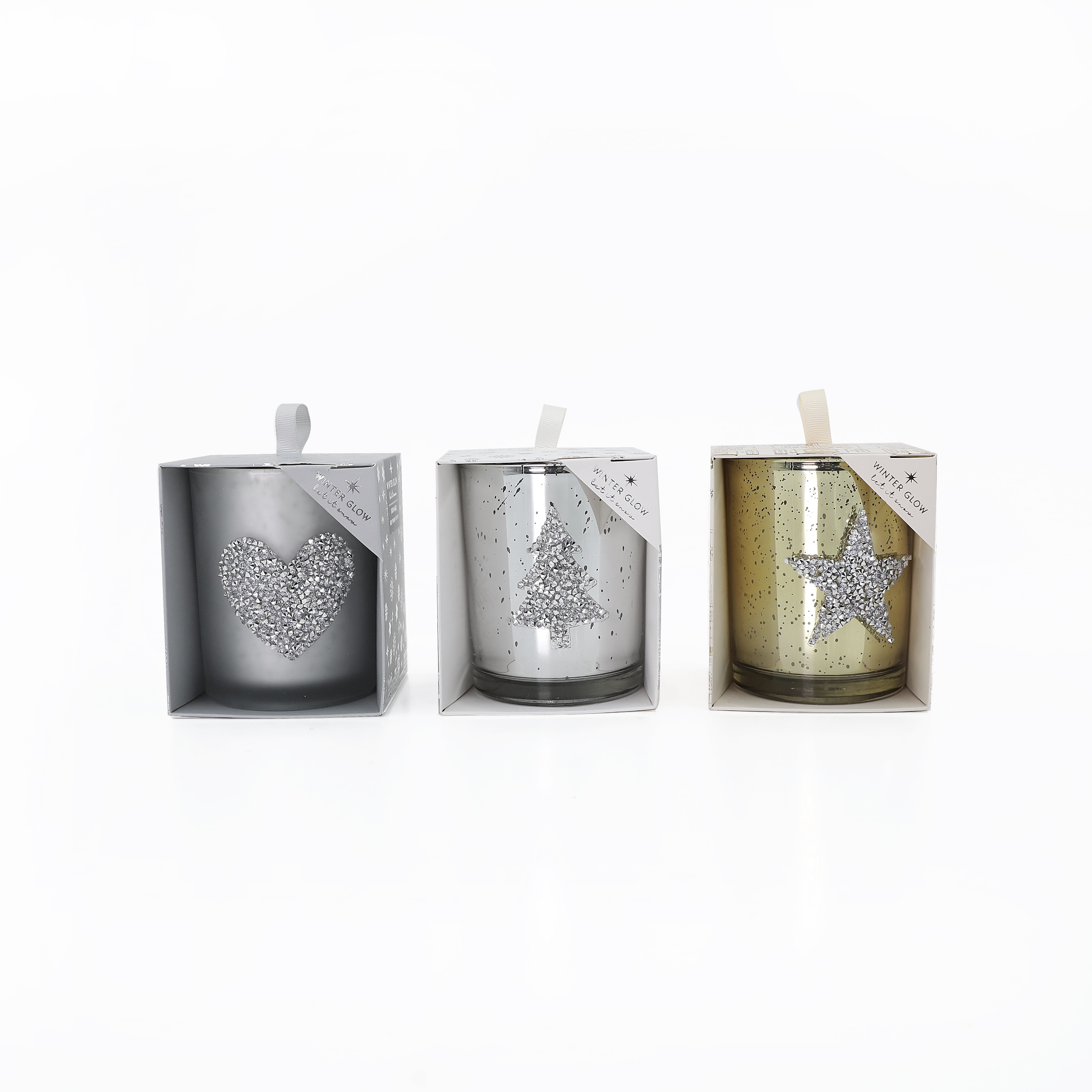 D8x10cmh Decorated Scented Glass Candle