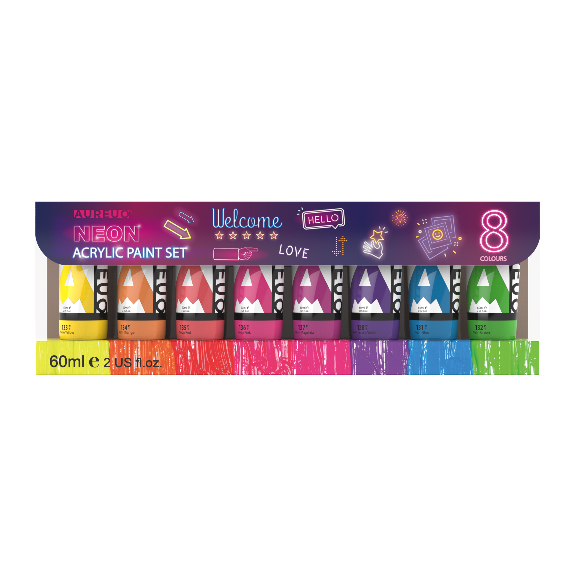 Aureuo Neon Acrylic Paint Set