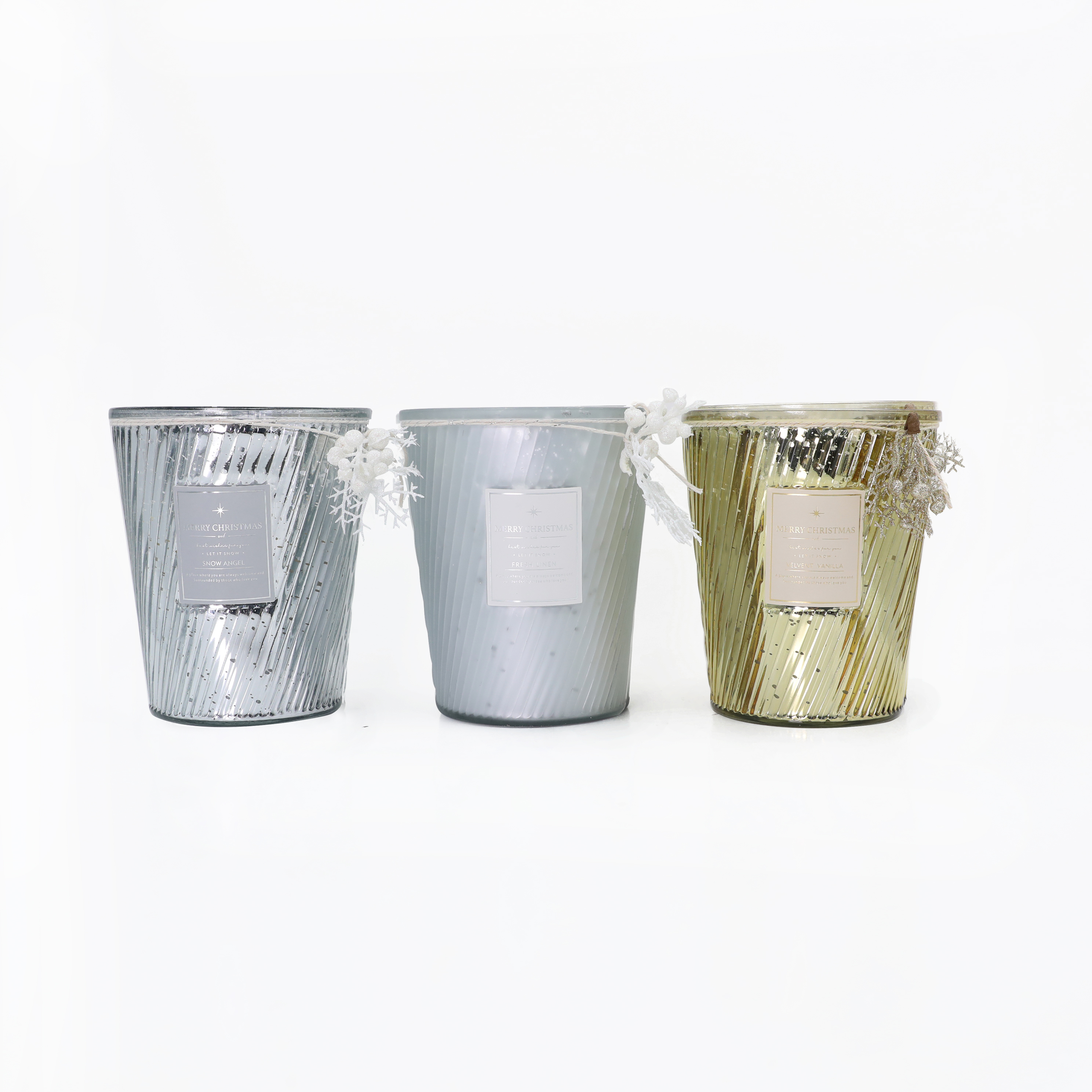 D14x16.5cmh Decorated Scented Glass Candle