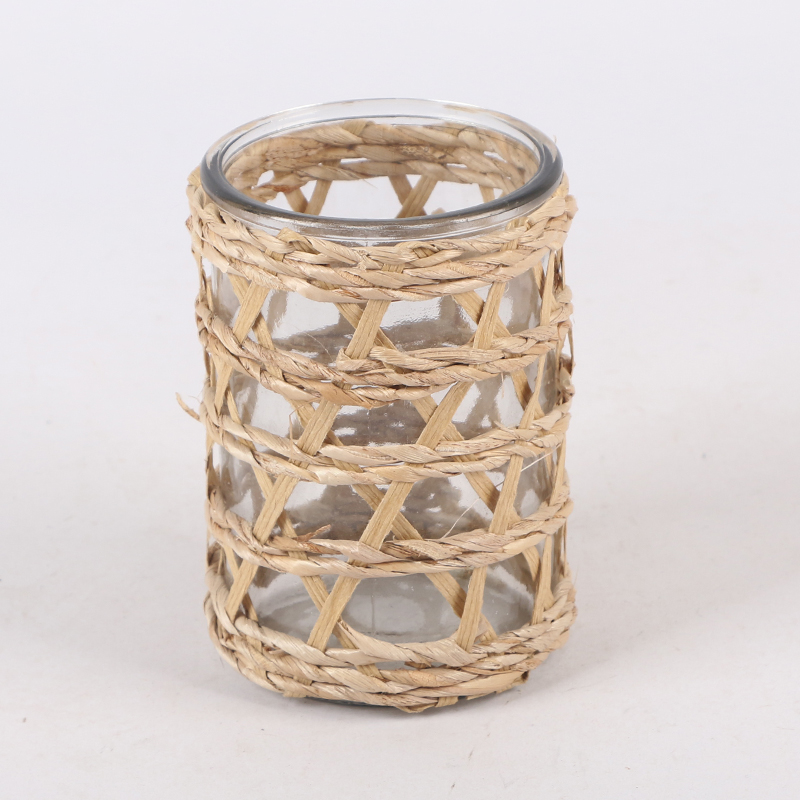 Straw weaving bottles